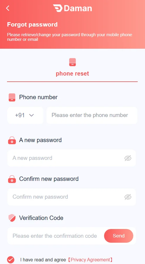 daman game password reset page