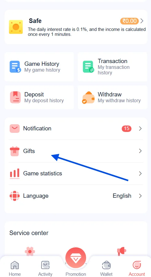 go to gifts page